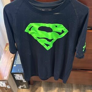 Under Armour Green Superman T Shirt